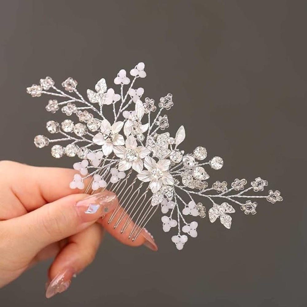 NWT Floral Crystal Hair Comb